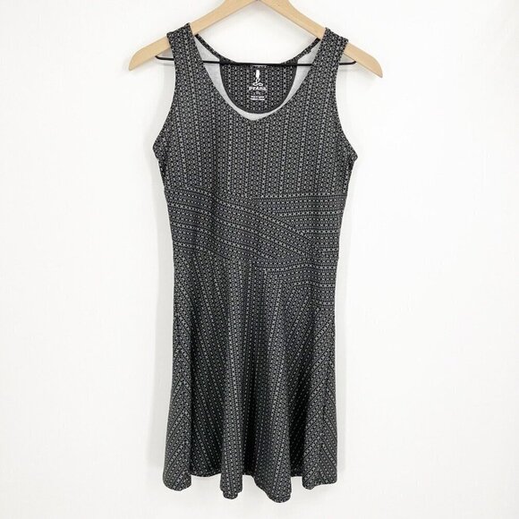 prAna Amelie Dress Printed Gray Charcoal Parade XS Outdoor Hiking Athleisure - Picture 1 of 8